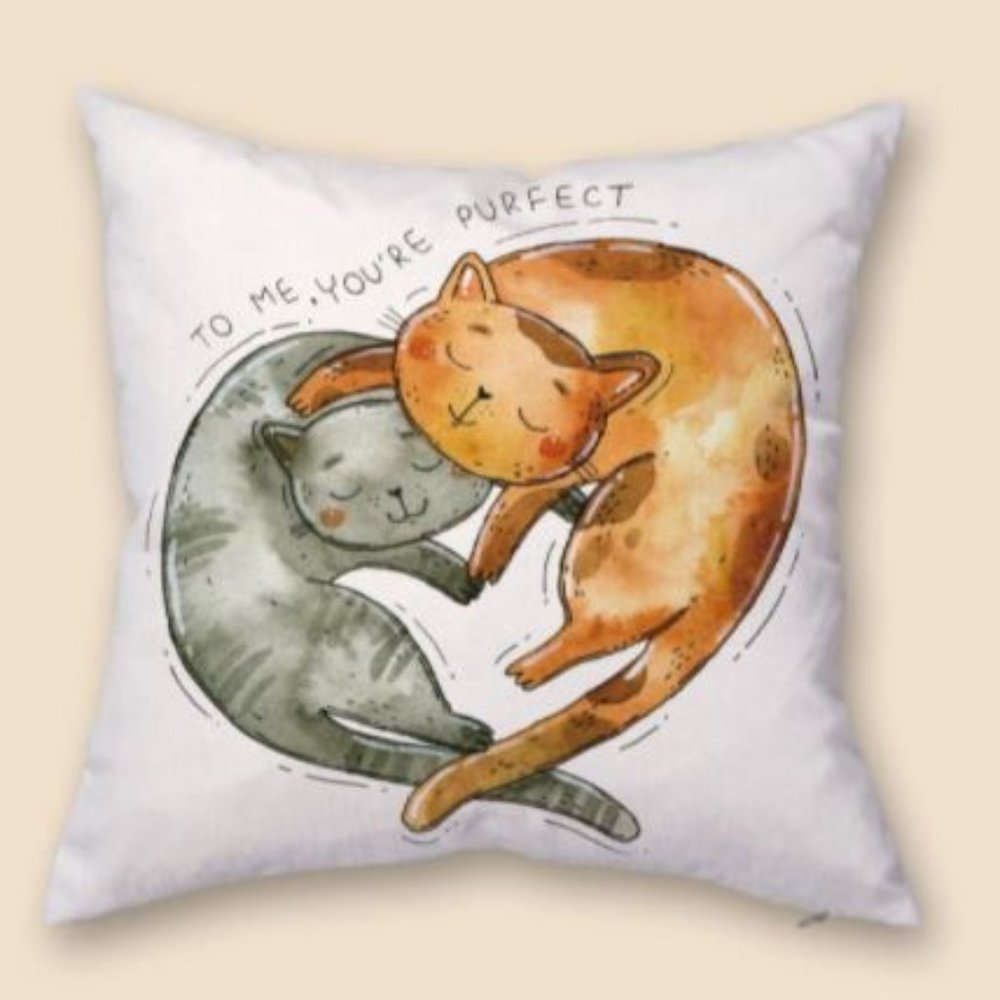 Purr throw pillow